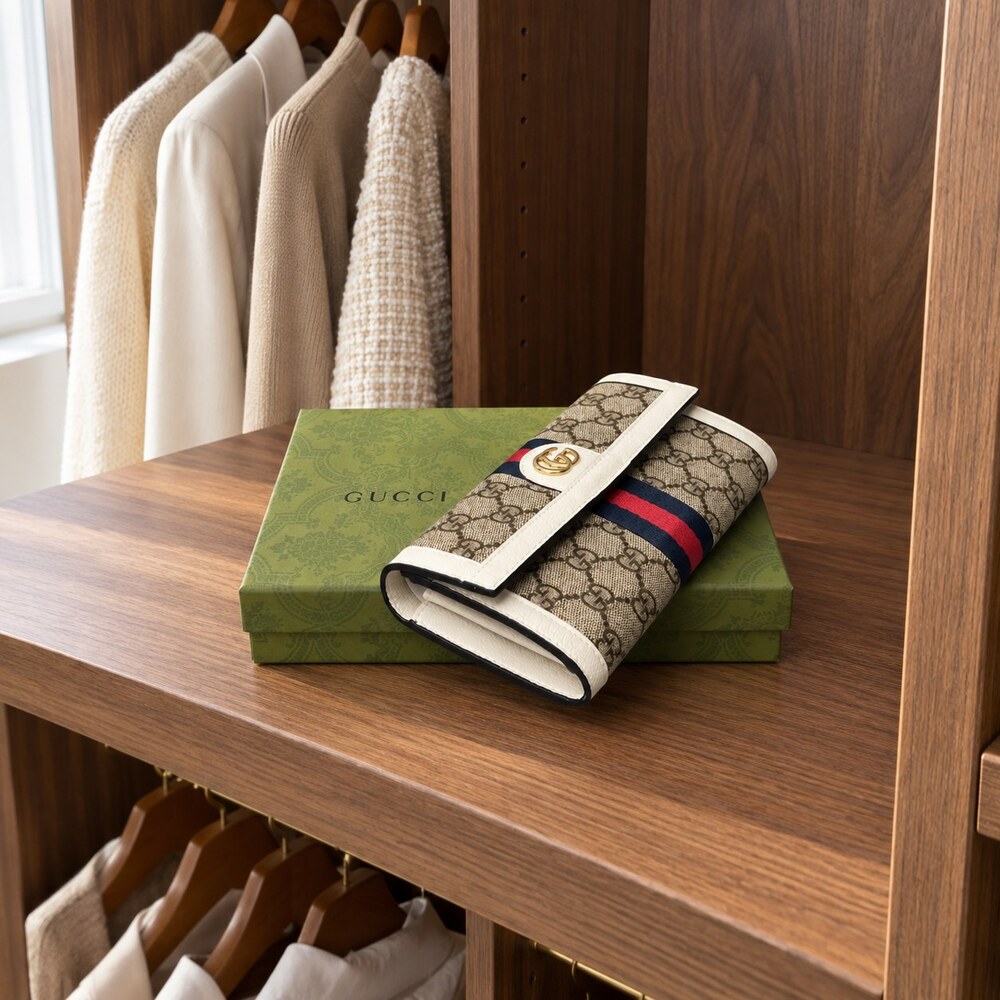 Gucci Ophidia GG Canvas Long Flap Wallet - Picture 5 of 6